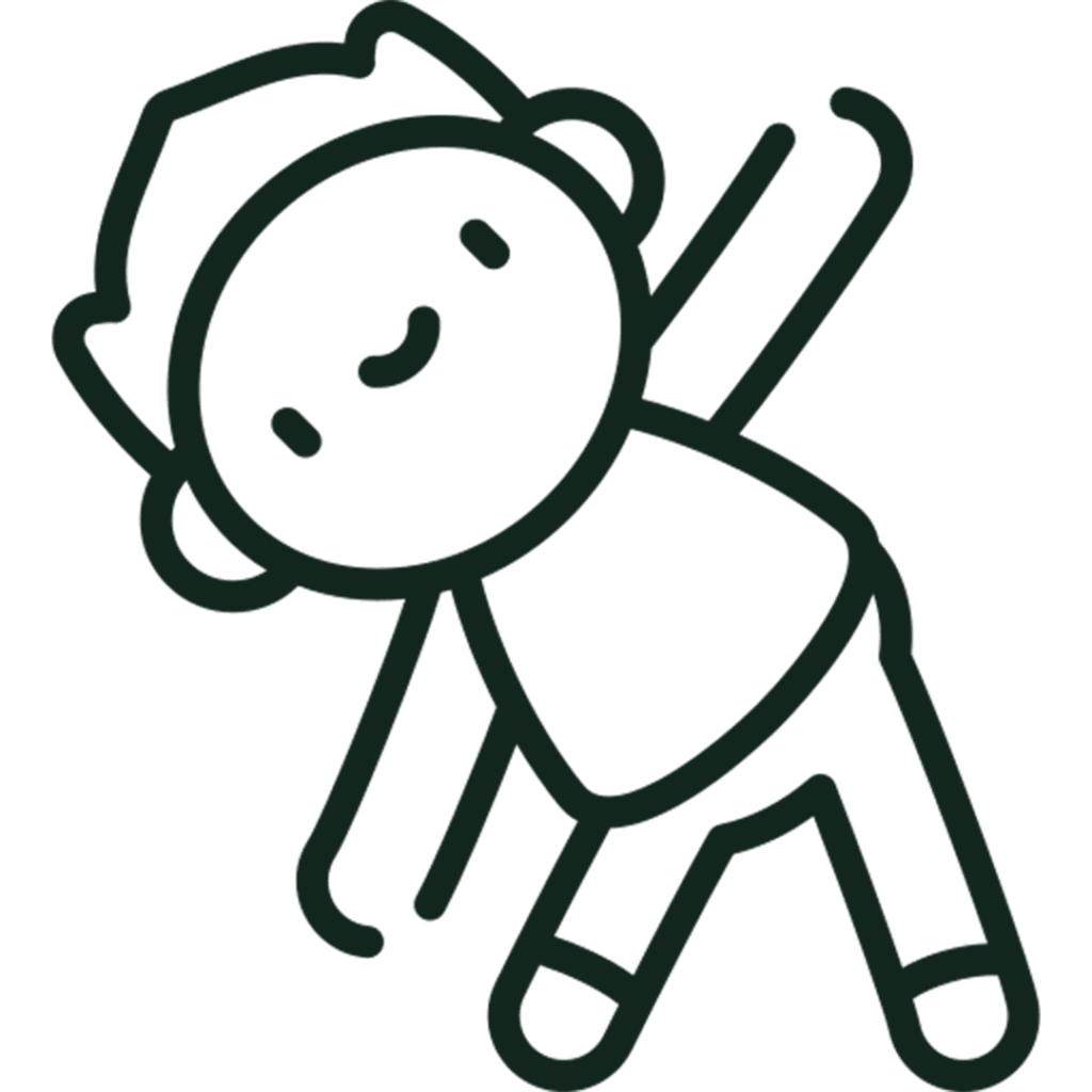 Child stretching icon